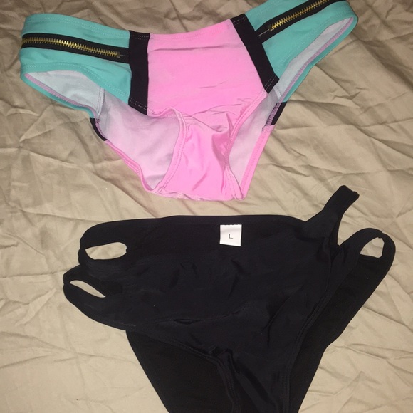 Color Block Bikini with 2 bottoms - Picture 5 of 6